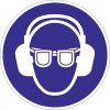 Schild Gehör-Augenschutz benutzen D.200mm Ku. blau/weiß praxisbewährt