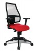 Bürodrehstuhl rot/Netz m.Punktsynchrontechnik Sitzhöhe 430-510mm o.Armlehnen