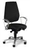 Bürodrehstuhl schwarz m.Punktsynchrontechnik Gestell alusilber Sitz-H.420-550mm