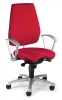 Bürodrehstuhl rot m.Punktsynchrontechnik Gestell alusilber Sitzhöhe 420-550mm