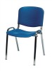 Stapelstuhl Sitzschale Ku. blau Gestell Chrom Ovalrohr D.15x30mm