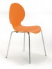 Stapelstuhl Sitzschale Ku. orange Gestell Chrom Rundrohr D.20mm