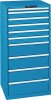 Schubladenschrank H1450xB717xT725 1x50 5x100 4x200 blau VA.200kg Code