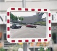 Spiegel H.400xB.600mm Ku. rot/weiß m.Halterung f.innen u.außen f.2 Richtungen