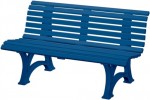 Parkbank Belattung Kunststoff blau L.2000mm 4-Sitzer mit 13 Bohlen zerlegt