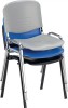 Stapelstuhl Sitzschale Ku. blau Gestell schwarz Ovalrohr D.15x30mm