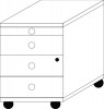 RollcontainerH575xB430xT500mm1 Utensilienfach,3Schubl.alpinweiß