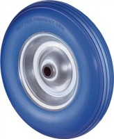 Polyurethanrad D.400mm Trgf.200kg Naben-L.75mm Rad Stahlfelge PU-Reifen blau