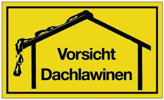 Schild Vorsicht Dachlawinen B.250xH.150mm Kunststoff gelb/schwarz