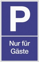 Schild Parken für Gäste B.250xH.400mm Kunststoff blau/weiß