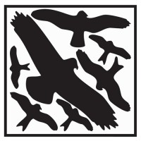 Folie Vogelschutzset 320x290mm Vogelsymbole schwarz