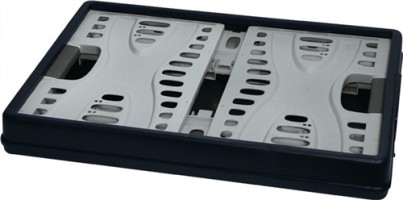 Klappbox L500xB360xH240 mm, mit 2 Griffen und Flaschenhalter, schwarz-grau