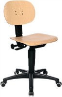 Arbeitsdrehstuhl mit Rollen Buche Sitz-H. 420-550 mm mit Kontaktrückenlehne