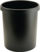Papierkorb 30l Kunststoff mit Griffrand schwarz