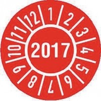 Einjahres-Prüfplakette Jahr 2017 mit Monaten 15mm selbstkl. Btl. a 100 Stück