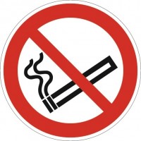 Schild Rauchen verboten D.200mm Kunststoff rot/schwarz ASR A1.3 DIN EN ISO 7010