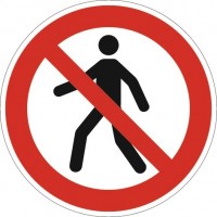 Schild Fußgänger verboten D.200mm Ku. rot/schwarz ASR A1.3 DIN EN ISO 7010