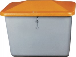 Streugutbox Plus 400l grau/orange 1200x800x720mm o.Entnahmeöffn.