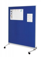 Moderationswand Tafelfläche B1200xH1500 Gesamt-H. 1600mm Textilbezug königsblau