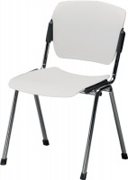 Stapelstuhl Sitz-/Rücken Kunststoff hellgrau Gestell schwarz Rundrohr D.22mm