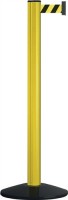 Gurtpfosten gelb Gurt schwarz/gelb m.2 Gurtbänder Alu.H.1000 D.70 Gurt-L.2x2,3m