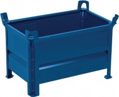 Stapelbehälter enzianblau L1200xB1000xH600mm Vollwand m.Füßen Trgf.1000kg