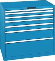 Schubladenschrank H1000xB1023xT725 1x50 2x75 2x100 1x200 1x300 blau VA.75kg Key