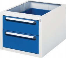 Schubladenblock Schubl. 1x150mm 1x180mm f. Arbeitstische 395x490x600mm grau/blau