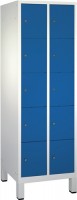 Fächerschrank H1800xB900xT500mm m.Sockel 3x4 Abt.lichtgrau/enzianblau