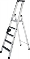 Stufenstehleiter Alu. 5 Stufen einseitig begehbar mit clip-step R13 Trittauflage