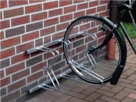 Fahrradklemmbügel 3er verz.90 Grad Wandbefestigung f.Reifenbreite 43 u. 53 mm