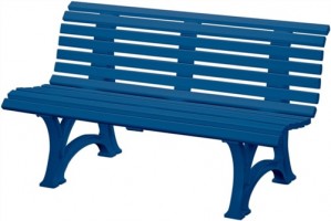 Parkbank Belattung Kunststoff blau L.1500mm 3-Sitzer mit 13 Bohlen zerlegt