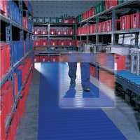 Arbeitsplatz-Bodenbelag B.1000xH.5mm blau Zuschnitt Weich-PVC m.Profil