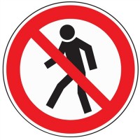 Folie Fußgänger verboten D.200mm Kunststoff rot/schwarz selbstklebend
