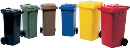 Müllgroßbehälter 240l gelb a.Niederdruck-PE Rad-D.200mm