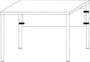 Schreibtisch B1200xT800xH720-750mm mit Einzelfüßen,alpinweiß