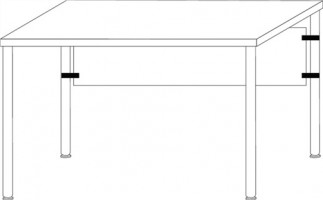 Schreibtisch B1400xT800xH720-750mm mit Einzelfüßen,alpinweiß