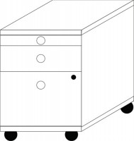 RollcontainerH575xB430xT500mm1Utensilienfach,1Schubl.1Hängeregistratur Wildeiche