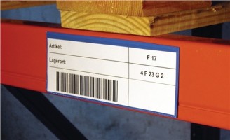 Etikettentaschen blau B.220xH.105mm 1/3 DIN magnetisch 50St./Karton
