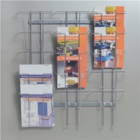 Prospekthalter 15 Fächer DIN A4 f.Wandbefestigung H780xB710xT75mm Draht silber