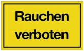 Schild Rauchen verboten B.250xH.150mm Kunststoff gelb/schwarz