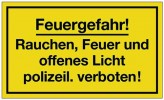 Schild Feuergefahr B.250xH.150mm Kunststoff gelb/schwarz