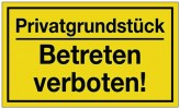 Schild Privatgrundstück B.250xH.150mm Kunststoff gelb/schwarz