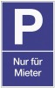 Schild Parken für Mieter B.250xH.400mm Kunststoff blau/weiß