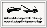 Schild widerrecht.Parken B.250xH.150mm Kunststoff weiß/schwarz