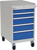 Schubladenschrank H1005xB736xT555mm fahrbar 2x100 2x150 1x200 grau/blau