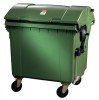 Müllgroßbehälter 1,1m3 Ku.grün 65kg 4Lenkrollen feststellb.