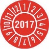 Einjahres-Prüfplakette Jahr 2017 mit Monaten 15mm selbstkl. Btl. a 100 Stück