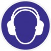 Folie Gehörschutz benutzen D.200mm blau/weiß ASR A1.3 DIN EN ISO 7010