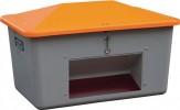 Streugutbox Plus 400l grau/orange 1200x800x720mm m.Entnahmeöffn.